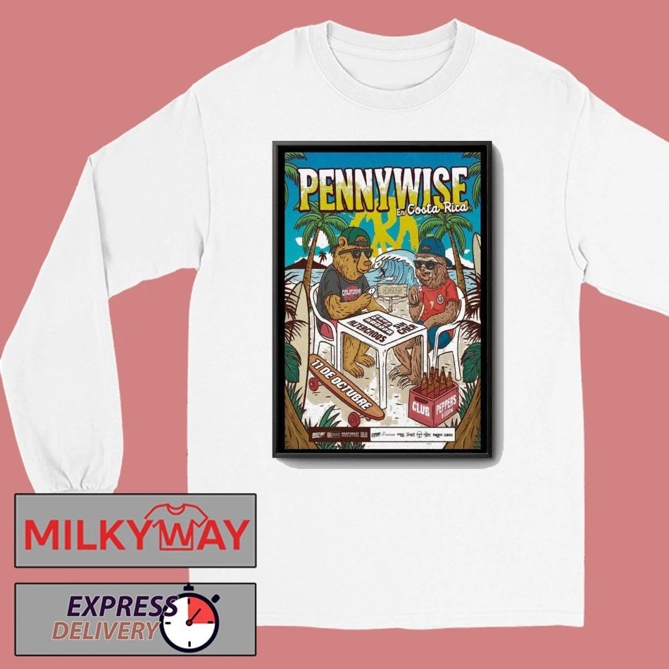 Pennywise Central America Concert Poster shirt Unisex , , , Long Sleeve Tee