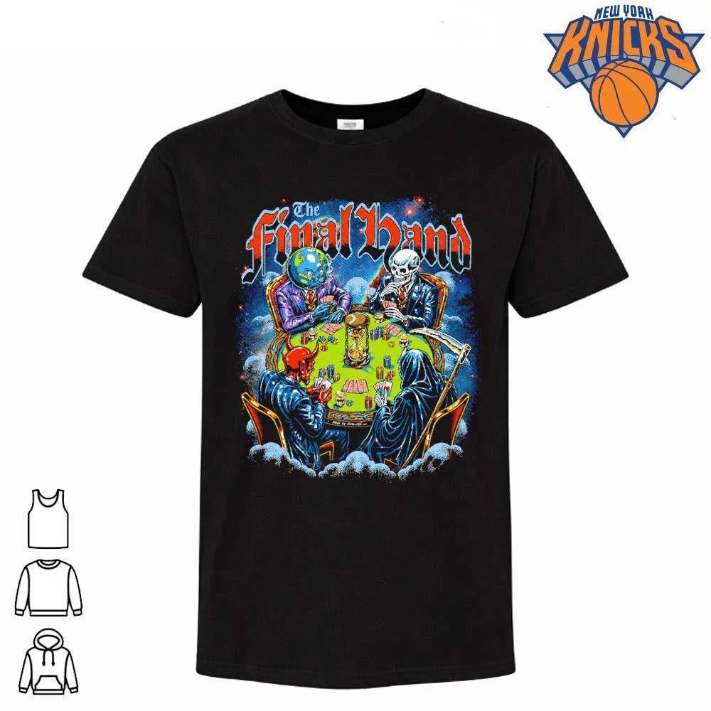 The Final Hand Grim Reaper Skeleton Devil Earth Poker Game Vintage Metal Graphic Shirt