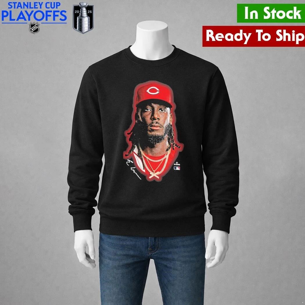 Cincinnati Reds Elly De La Cruz Outerstuff Black Headliner Shirt Unisex , , , Long Sleeve Tee