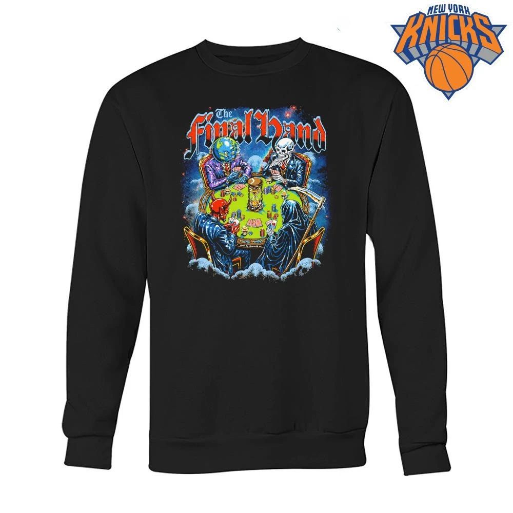 The Final Hand Grim Reaper Skeleton Devil Earth Poker Game Vintage Metal Graphic Shirt