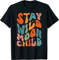 Groovy Stay Wild Moon Child Boho Hippie Quote Motivational Inspiring Unisex , , , Long Sleeve Tee