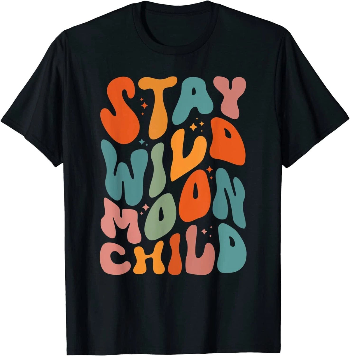 Groovy Stay Wild Moon Child Boho Hippie Quote Motivational Inspiring Unisex , , , Long Sleeve Tee