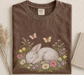 Boho Floral Bunny Comfort Tee Spring Easter Cute Rabbit Unisex , , , Long Sleeve Tee