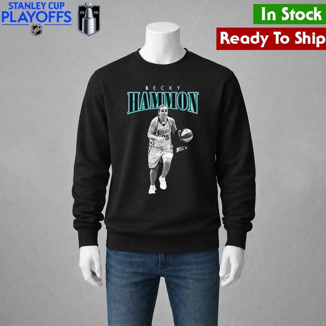 Becky Hammon San Antonio Stars Mitchell & Ness Court Origins Player Boyfriend Shirt Unisex , , , Long Sleeve Tee