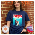Paws cat funny Jaws parody shirt