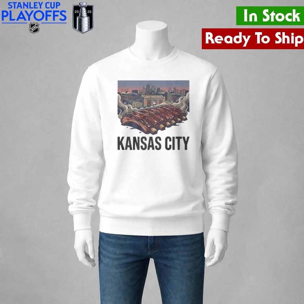 Kansas City Missouri BBQ Ribs Skyline Shirt Unisex , , , Long Sleeve Tee