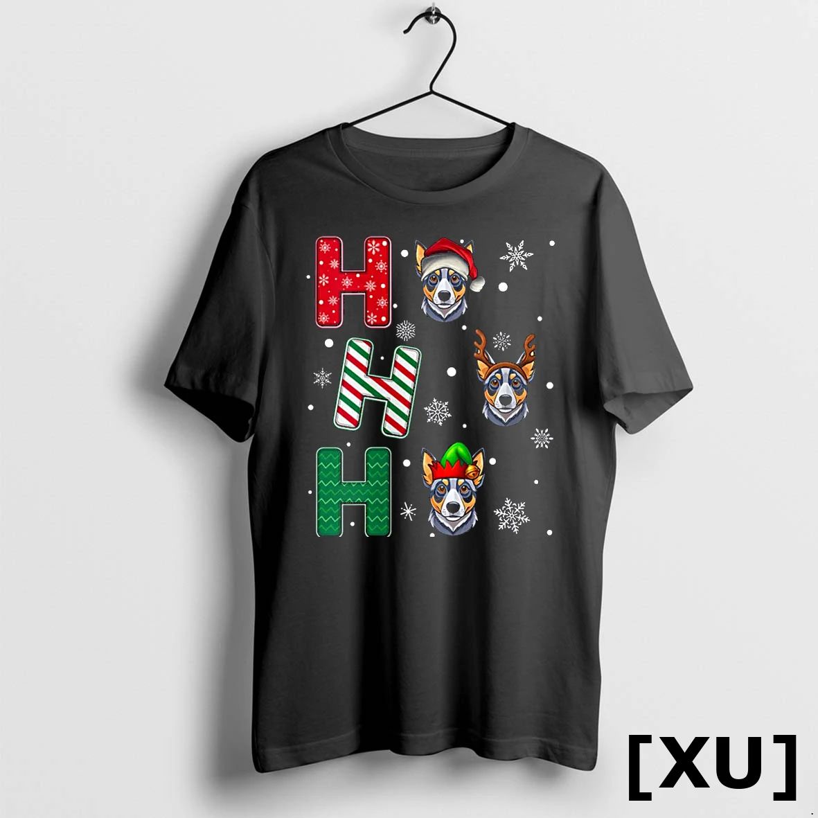 Ho Ho Ho Blue Heeler Dog Matching Christmas Santa Elf Xmas Tshirts Sweater Unisex , , , Long Sleeve Tee
