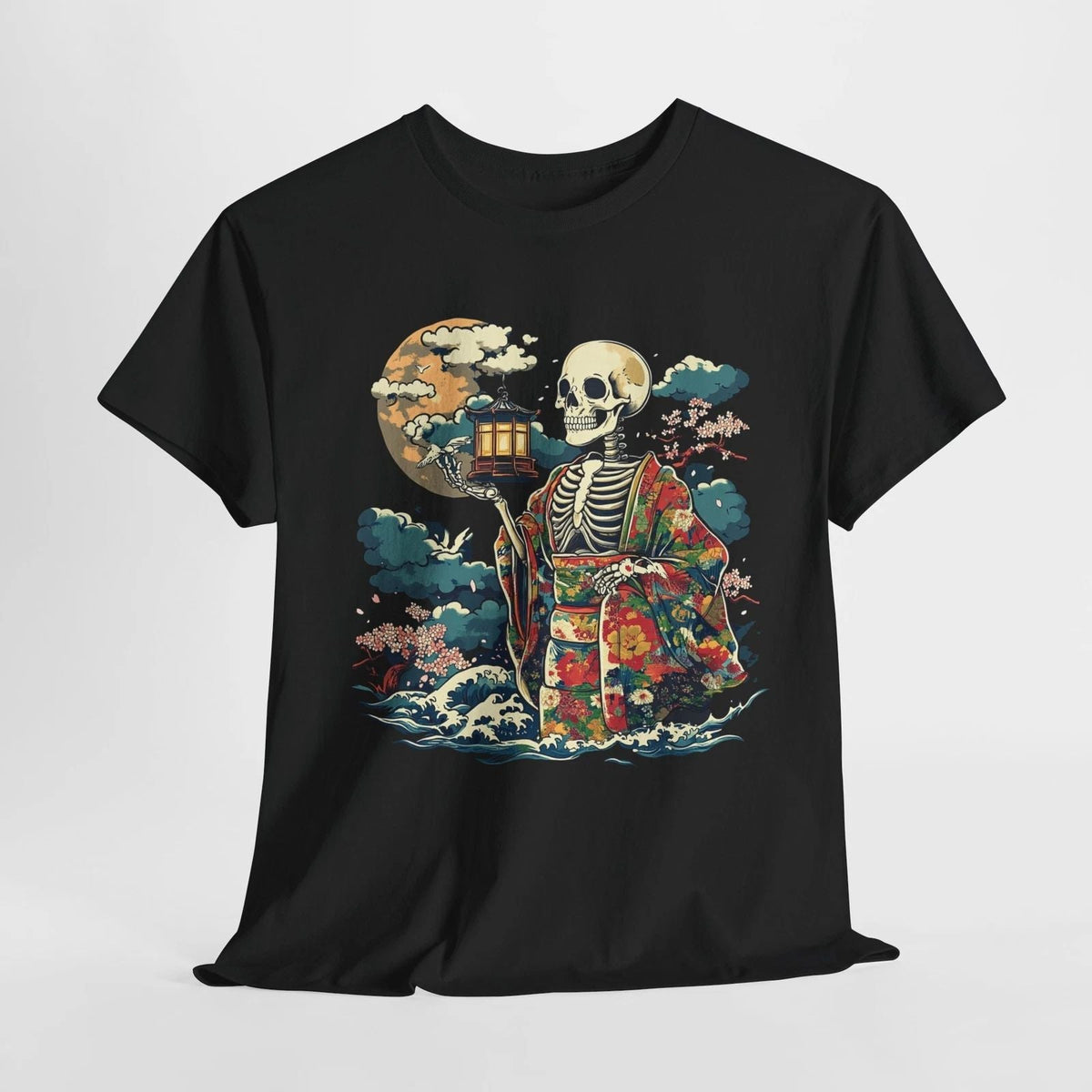 Japanese Skeleton Sun Boho | Dark Anime Aesthetic Shirt Unisex , , , Long Sleeve Tee