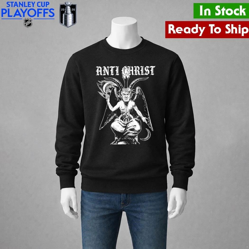 Anti Christ Trump Satire Occult Baphomet Political Graphic Shirt Unisex , , , Long Sleeve Tee