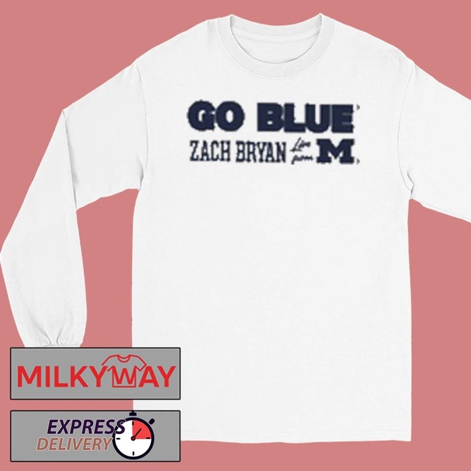 Go Blue Zach Bryan Live at Michigan 2025 shirt Unisex , , , Long Sleeve Tee