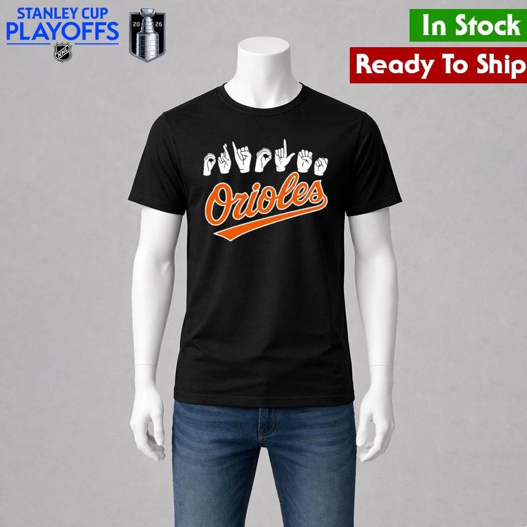 ASL Hand Sign Orioles Shirt Unisex , , , Long Sleeve Tee