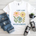 Floral , Boho Floral Print,Women Back Print,Wildflower Sand Tee # Unisex , , , Long Sleeve Tee