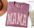 Floral Mama Boho Mom Flower Comfort Tee Womens Soft Cotton Top Unisex , , , Long Sleeve Tee
