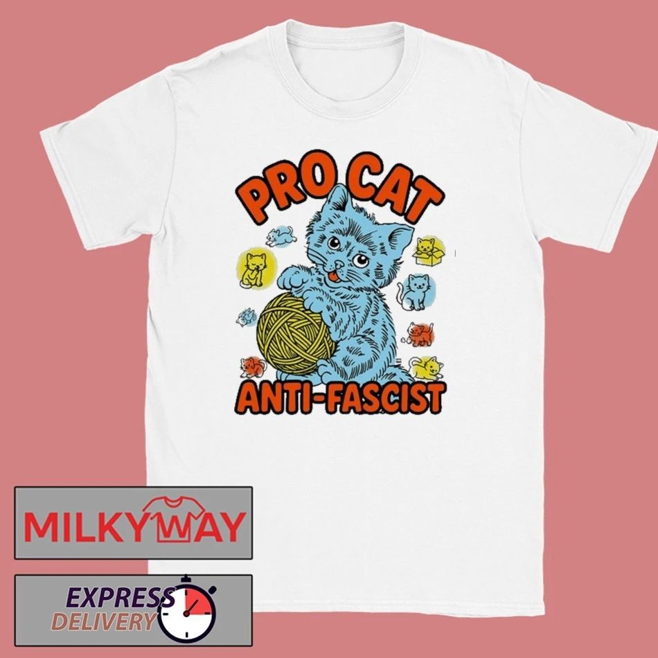 Pro Cat Anti Fascist Shirt Unisex , , , Long Sleeve Tee