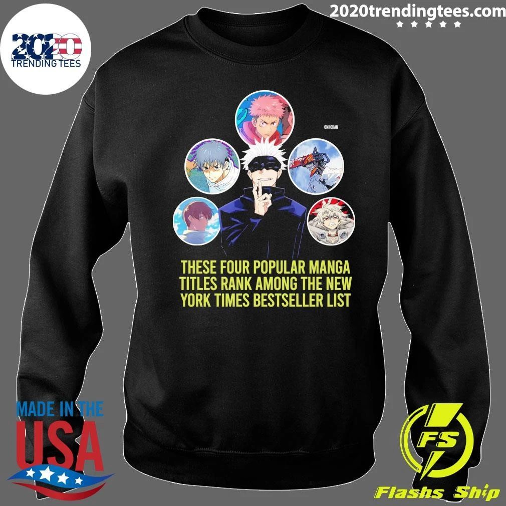 These Four Popular Manga Titles Rank Among The New York Times Bestseller List Shirt