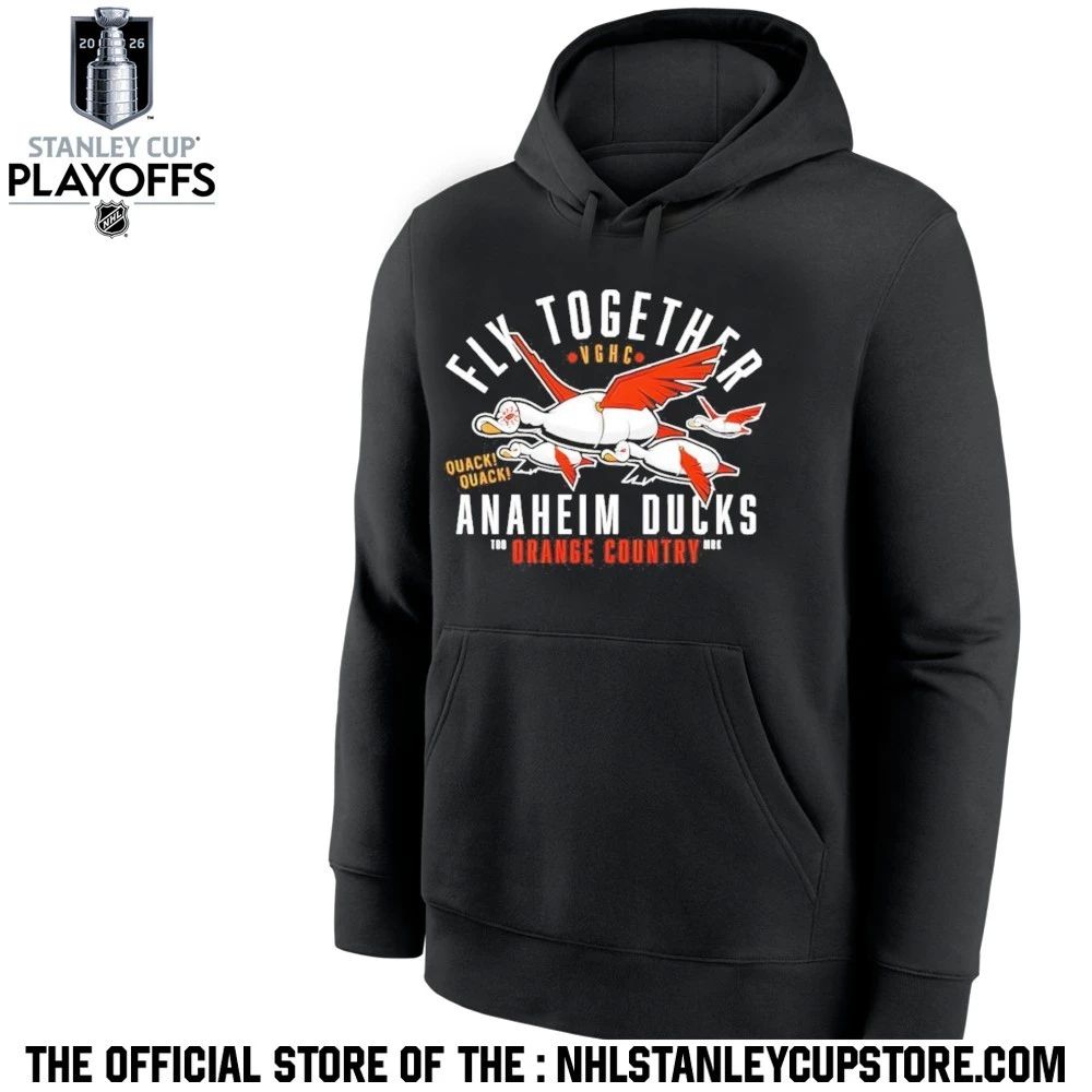 Anaheim Ducks Fly Together Orange County Hockey Quack Quack Shirt Unisex , , , Long Sleeve Tee