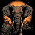 Sunset Tribal Elephant Fantasy Mens 100% Cotton Unisex , , , Long Sleeve Tee