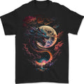 A Fantasy Dragon With a Full Moon Mens 100% Cotton Unisex , , , Long Sleeve Tee