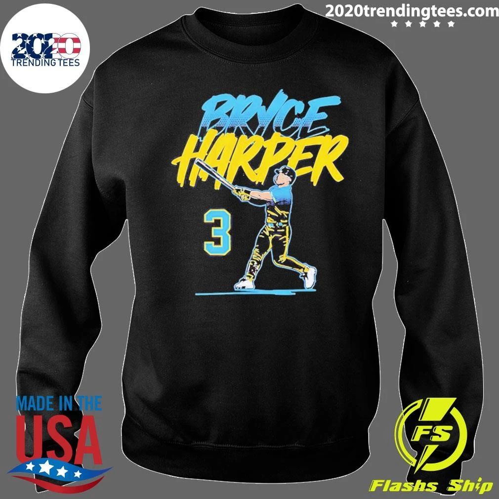 Bryce Harper Philadelphia Phillies Slugger Swing Number Shirt