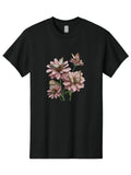 Butterfly-Flowers Mens Graphic Tee, 100% Cotton, Casual Summer Wear Unisex , , , Long Sleeve Tee