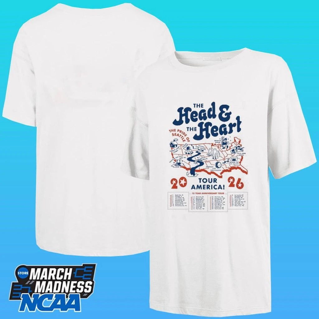 The Head And The Heart Map Tour 2026 Shirt Unisex , , , Long Sleeve Tee