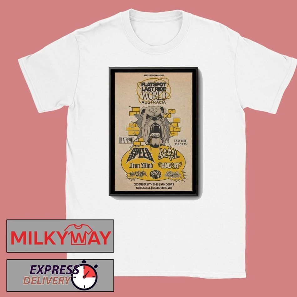 Flatspot Records Melbourne, VIC Australia 2025 Tour Poster shirt Unisex , , , Long Sleeve Tee