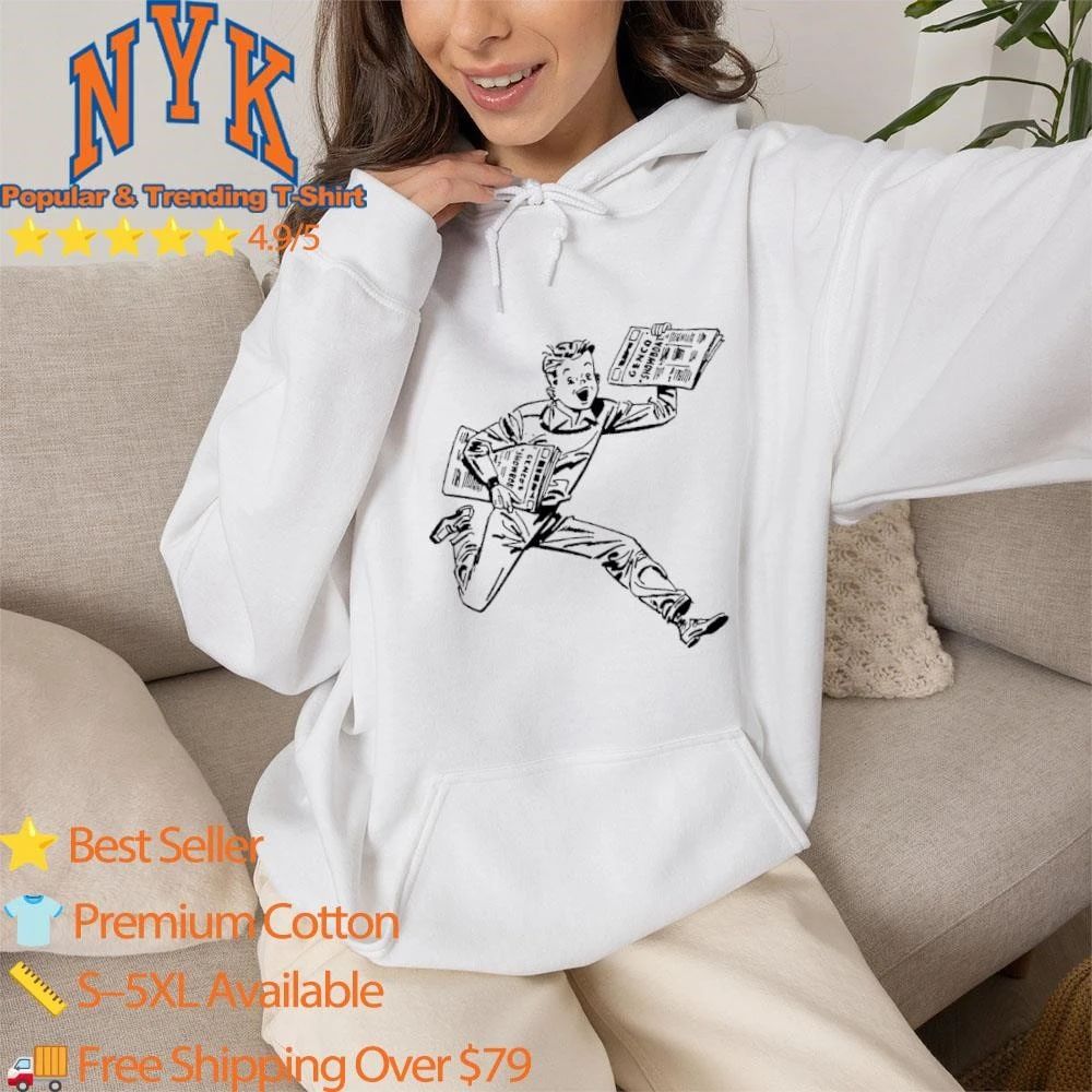 Retro Newspaper Boy Genco Showboat Advertising Mascot Shirt