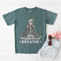 Breathe Botanical Meditating Skeleton Tee Spiritual Boho Gothic Comfort Colors Unisex , , , Long Sleeve Tee