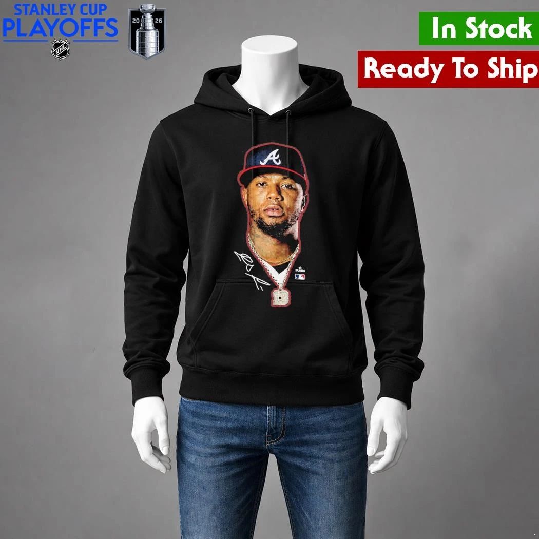 Atlanta Braves Ronald Acuña Jr. Outerstuff Black Headliner Shirt Unisex , , , Long Sleeve Tee