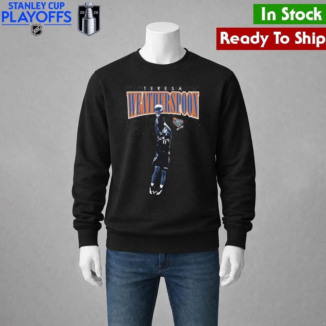 Teresa Weatherspoon New York Liberty Mitchell & Ness Court Origins Player Boyfriend Shirt Unisex , , , Long Sleeve Tee
