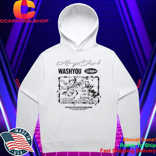 Always Blessed Fleeting Pleasure Angels Barbed Wire Vintage Wash Streetwear Tee Shirt