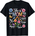 She Is Mom Bible Verses Christian Boho Floral Mother's Day Unisex , , , Long Sleeve Tee