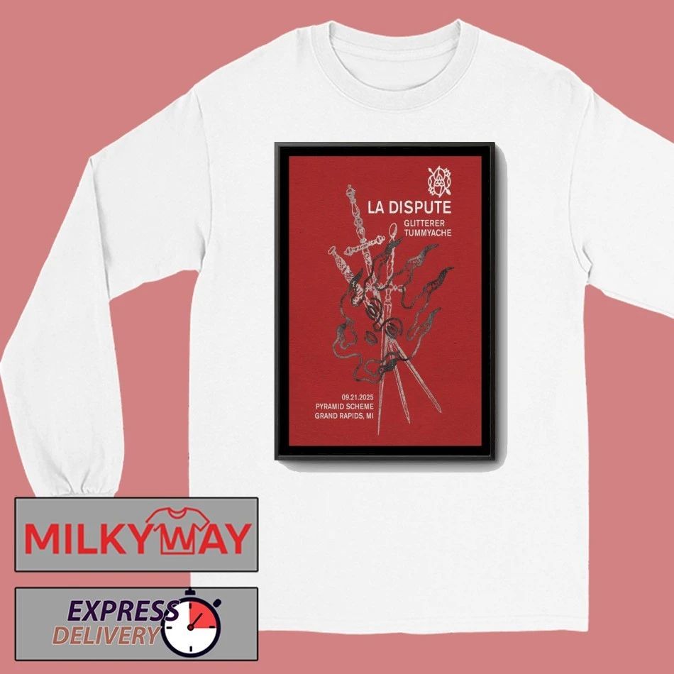 La Dispute Sep 21, 2025 Pyramid Scheme, Grand Rapids, MI Poster shirt Unisex , , , Long Sleeve Tee