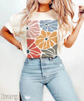 Boho Flowers Comfort Tee Soft Floral Graphic Shirt Relaxed Fit Unisex , , , Long Sleeve Tee