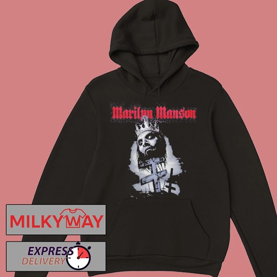 Marilyn Manson Impaled Double Cross Black shirt Unisex , , , Long Sleeve Tee