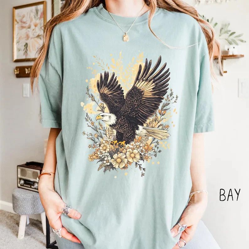 Bald Eagle Boho Vintage Comfort Tee Shirt Men Women Unisex , , , Long Sleeve Tee