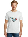 Knight-Attacking-Phone Mens Graphic Tee, 100% Cotton, Casual Summer Wear Unisex , , , Long Sleeve Tee