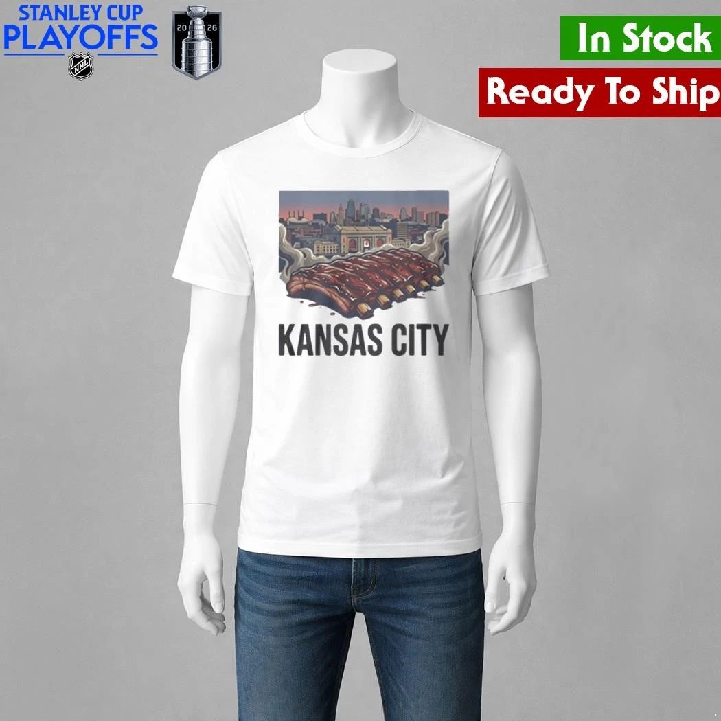 Kansas City Missouri BBQ Ribs Skyline Shirt Unisex , , , Long Sleeve Tee