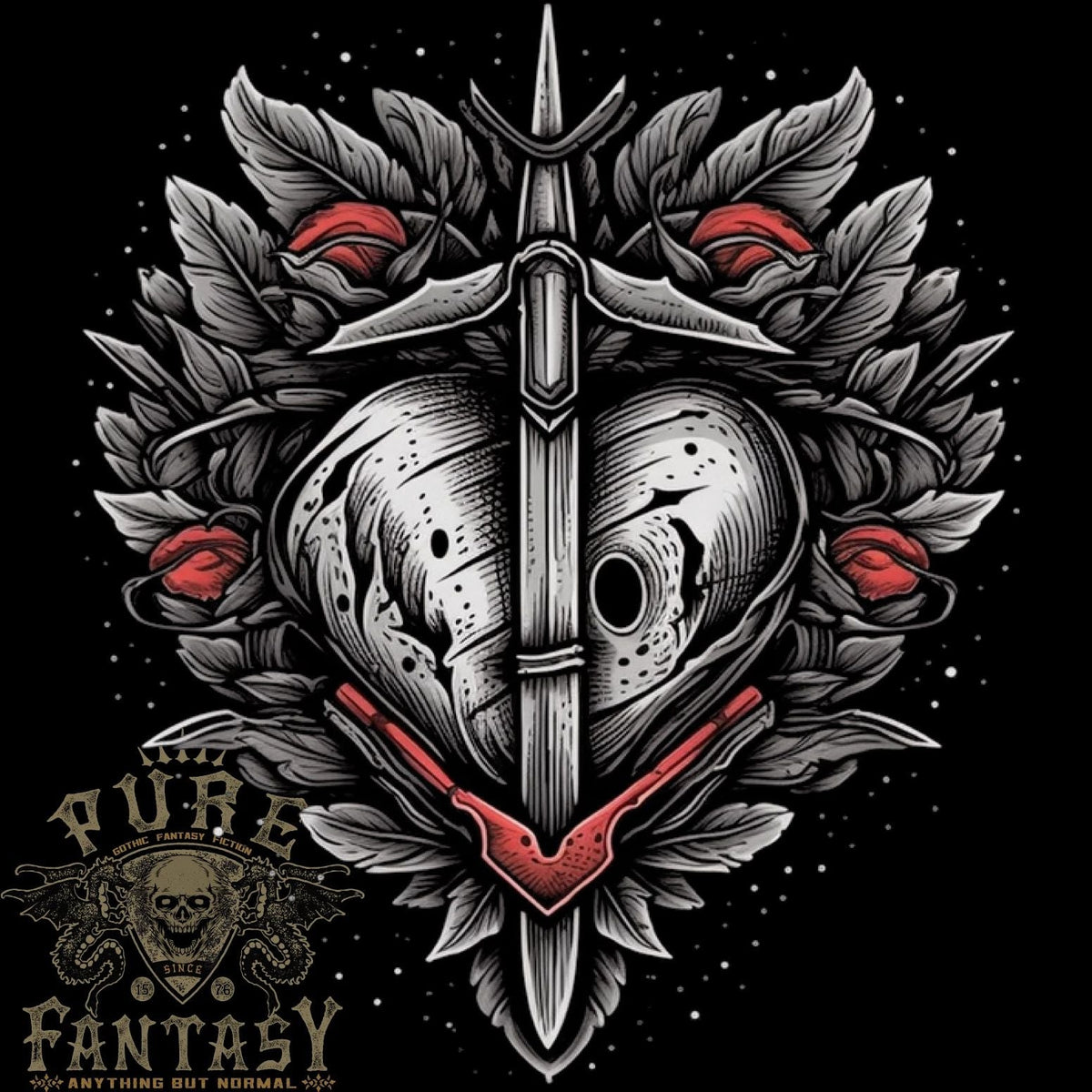 Fantasy Heart & Sword Mens Light Cotton Unisex , , , Long Sleeve Tee