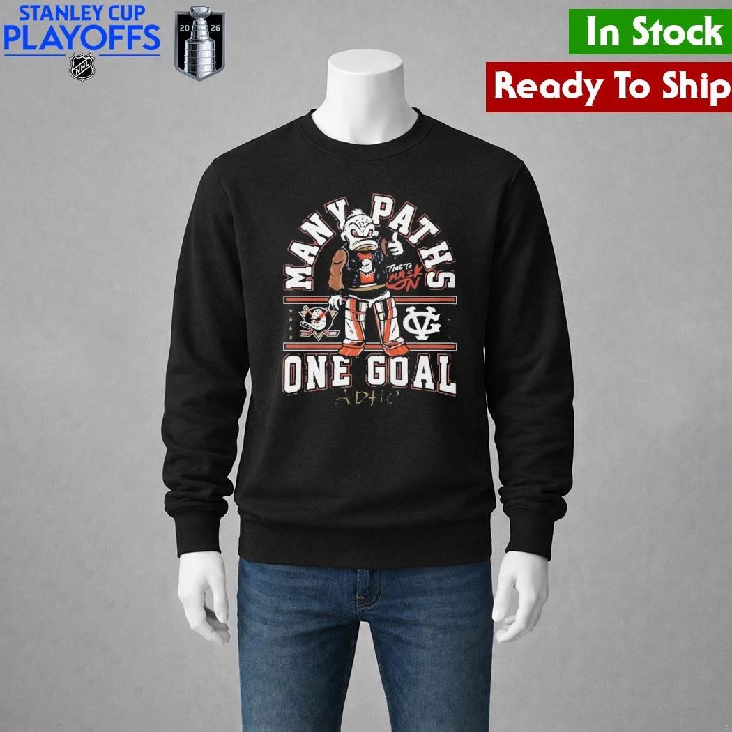 Anaheim Ducks Many Paths One Goal ADHC Shirt Unisex , , , Long Sleeve Tee