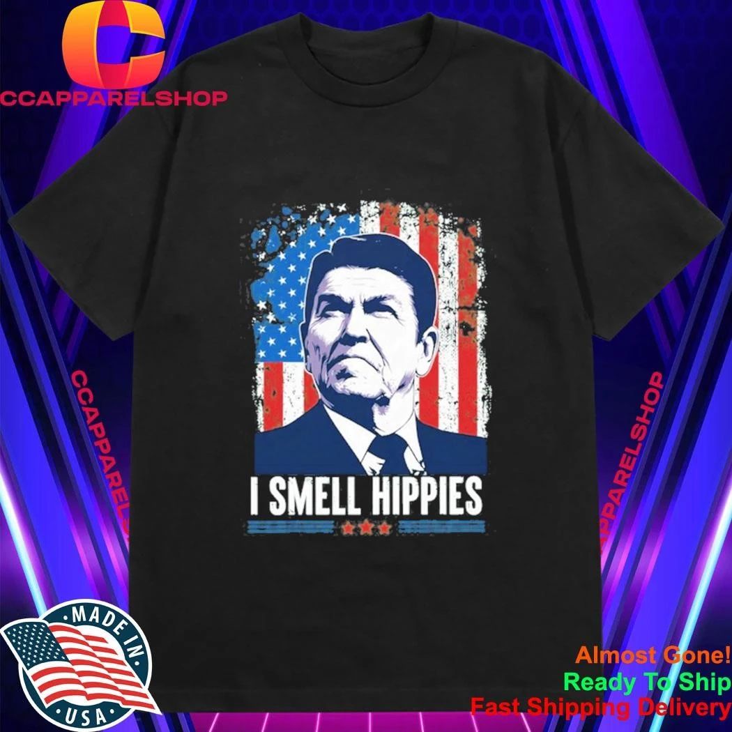 Ronald Reagan I Smell Hippies Republican Shirt