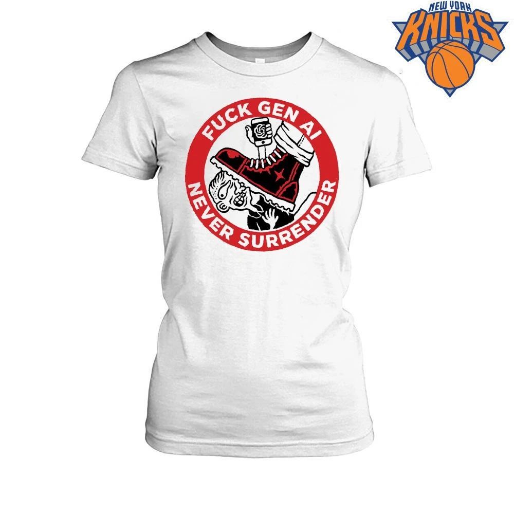 Fuck Gen AI Never Surrender Anti Artificial Intelligence Boot Stomp shirt