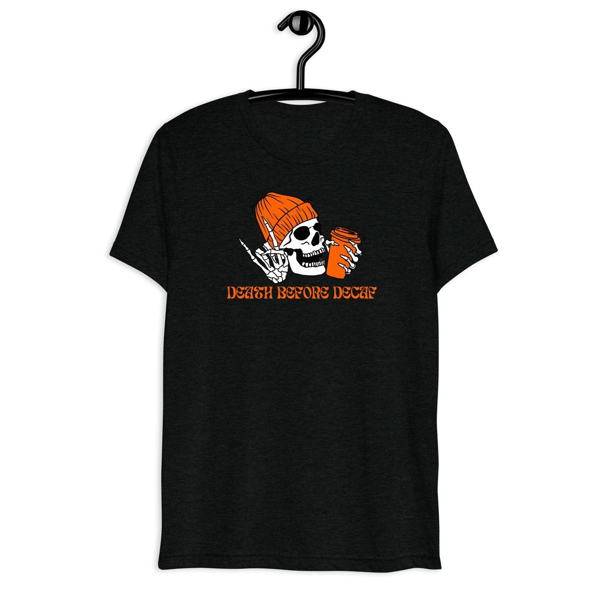 Death Before Decaf Unisex Casual Boho Men and Women Unisex , , , Long Sleeve Tee