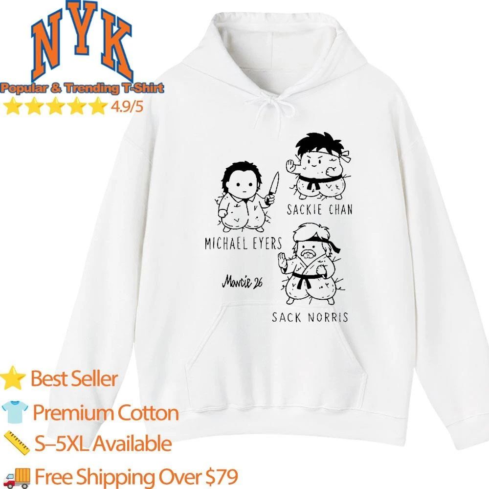 Sackie Chan Michael Eyers Sack Norris Cute Mashup Cartoon Parody Fan Shirt
