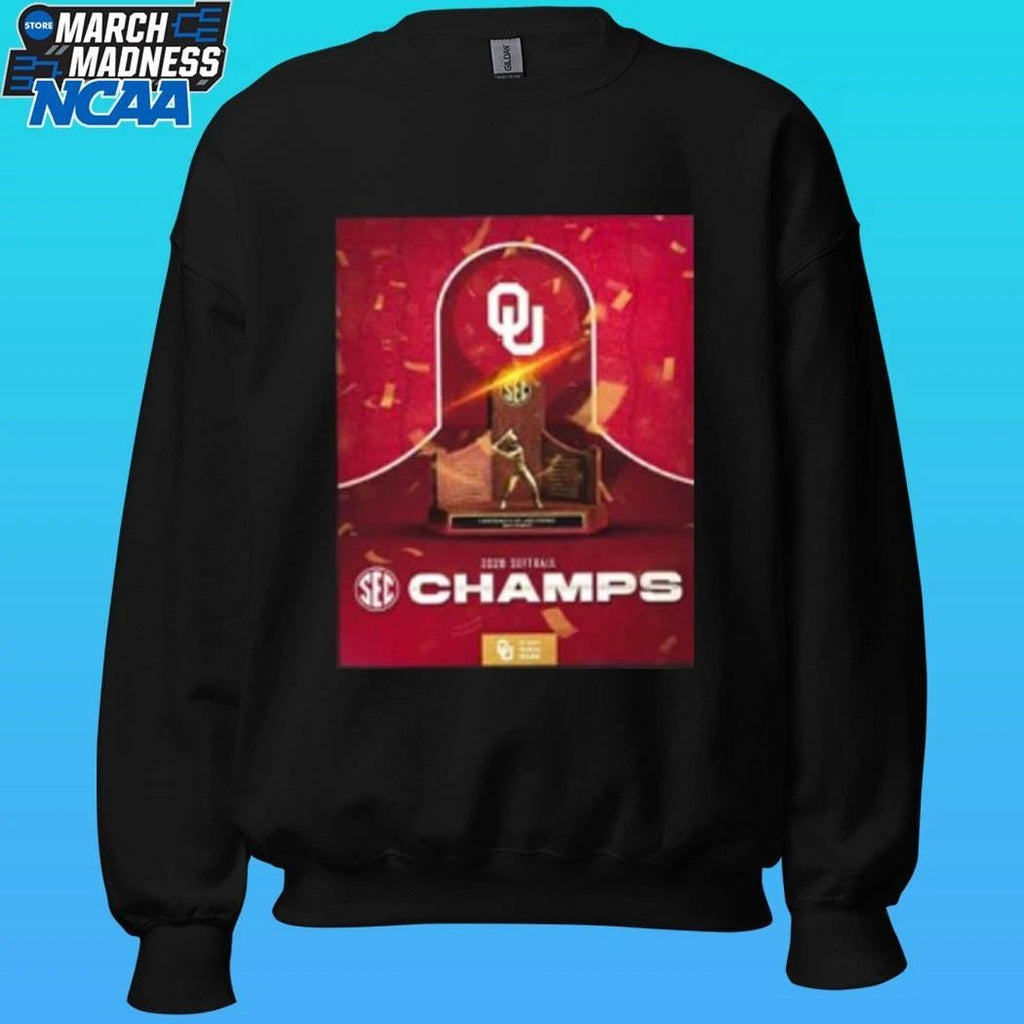 2026 Softball Champions Oklahoma Sooners 2026 Sec Regular Season Champions Black Shirt Unisex , , , Long Sleeve Tee