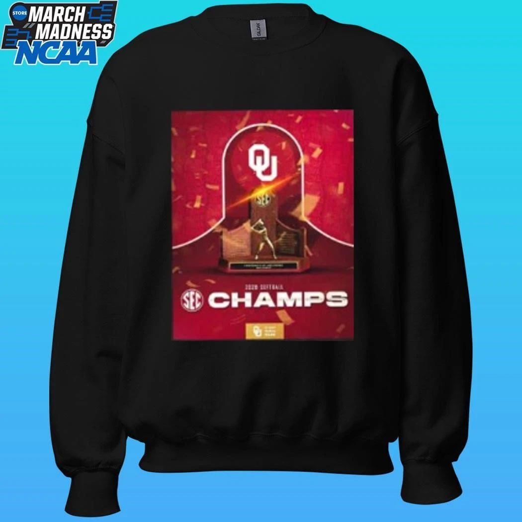 2026 Softball Champions Oklahoma Sooners 2026 Sec Regular Season Champions Black Shirt Unisex , , , Long Sleeve Tee