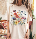 Boho Wildflower Comfort Tee Soft Cotton Shirt Relax Unisex , , , Long Sleeve Tee