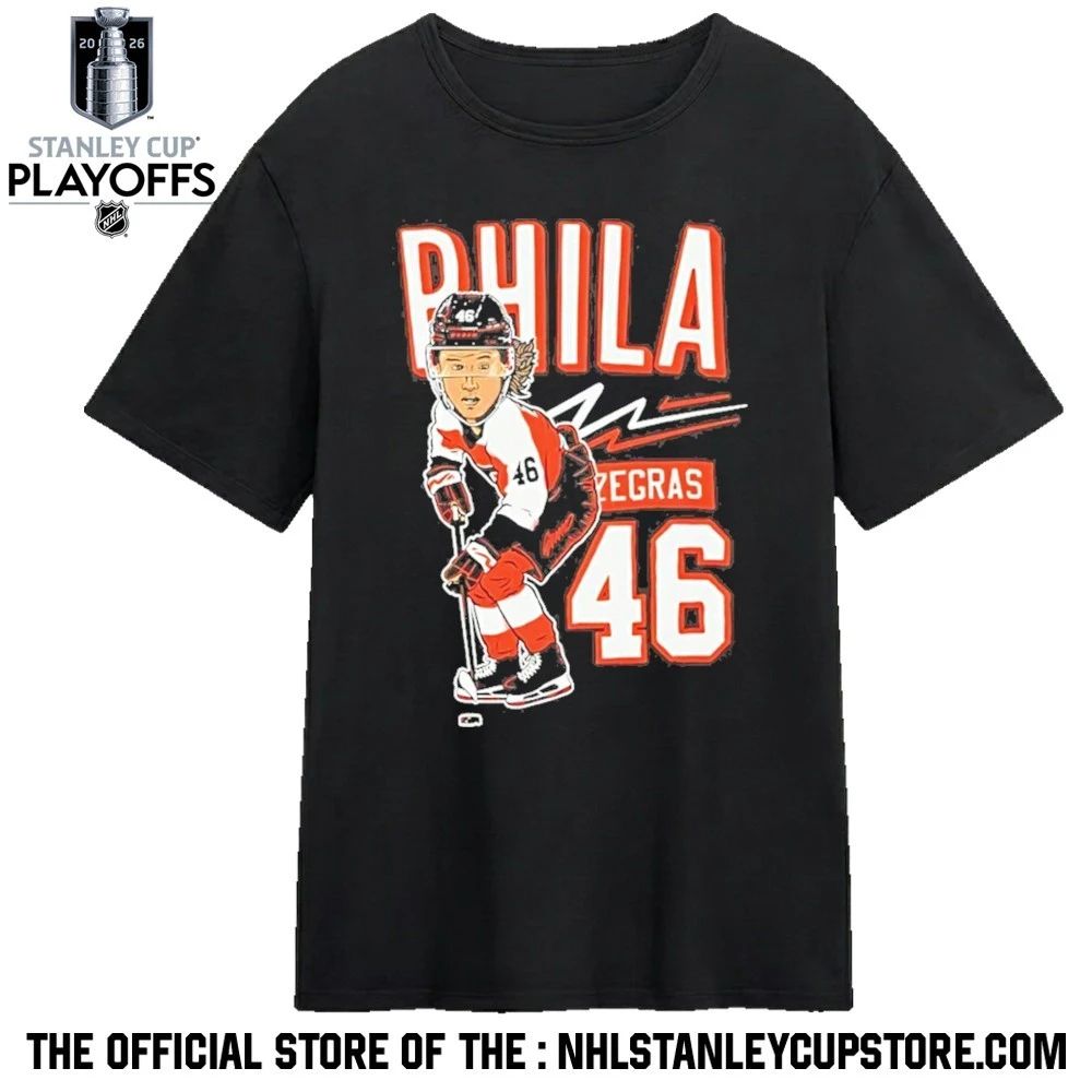 Trevor Zegras Caricature 46 Philadelphia Flyers Nhl Hockey 2026 Shirt Unisex , , , Long Sleeve Tee