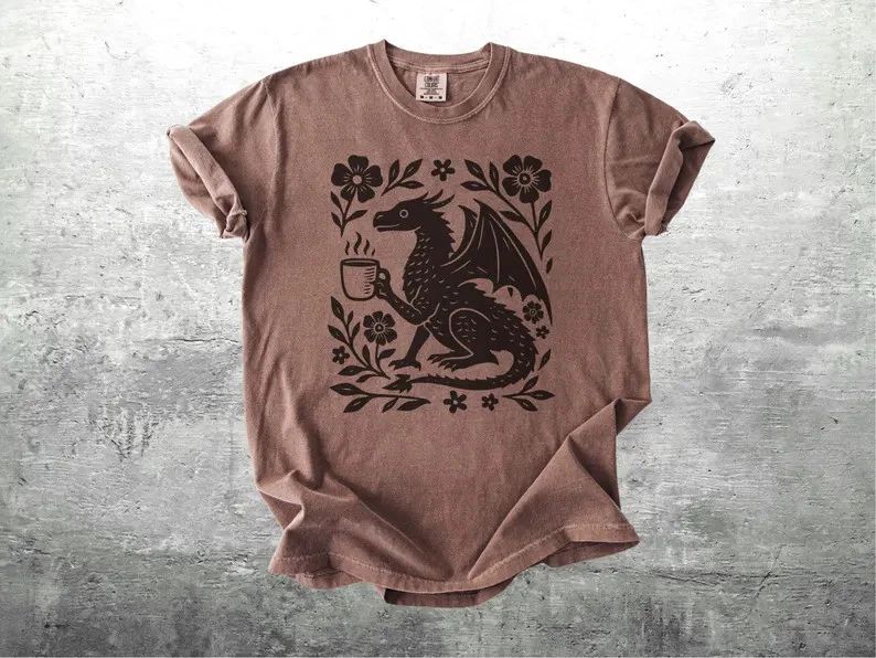 Boho Dragon Coffee Lover Comfort Tee Shirt Gift Unisex , , , Long Sleeve Tee
