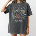 Women's Mama Flowers Boho Graphic Print Soft Cotton Comfort Tee Gift Unisex , , , Long Sleeve Tee